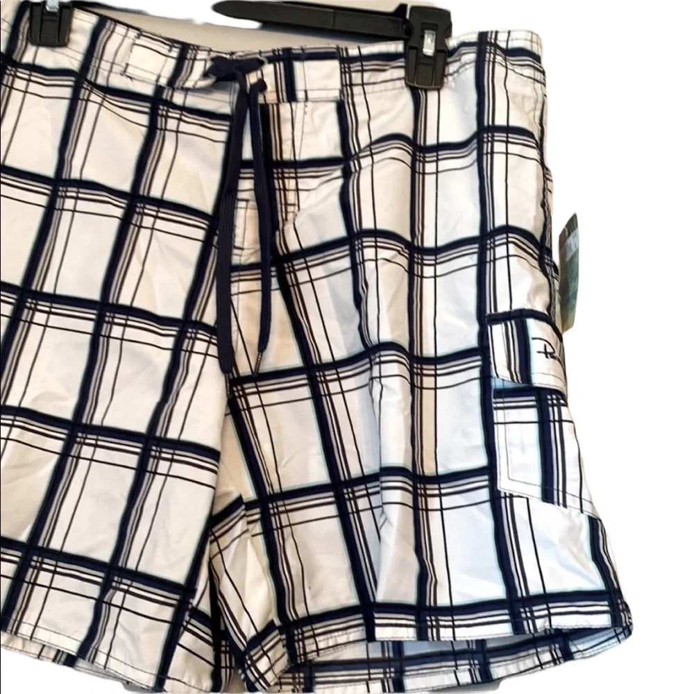 Panama Jack Boys Plaid Swim Trunks